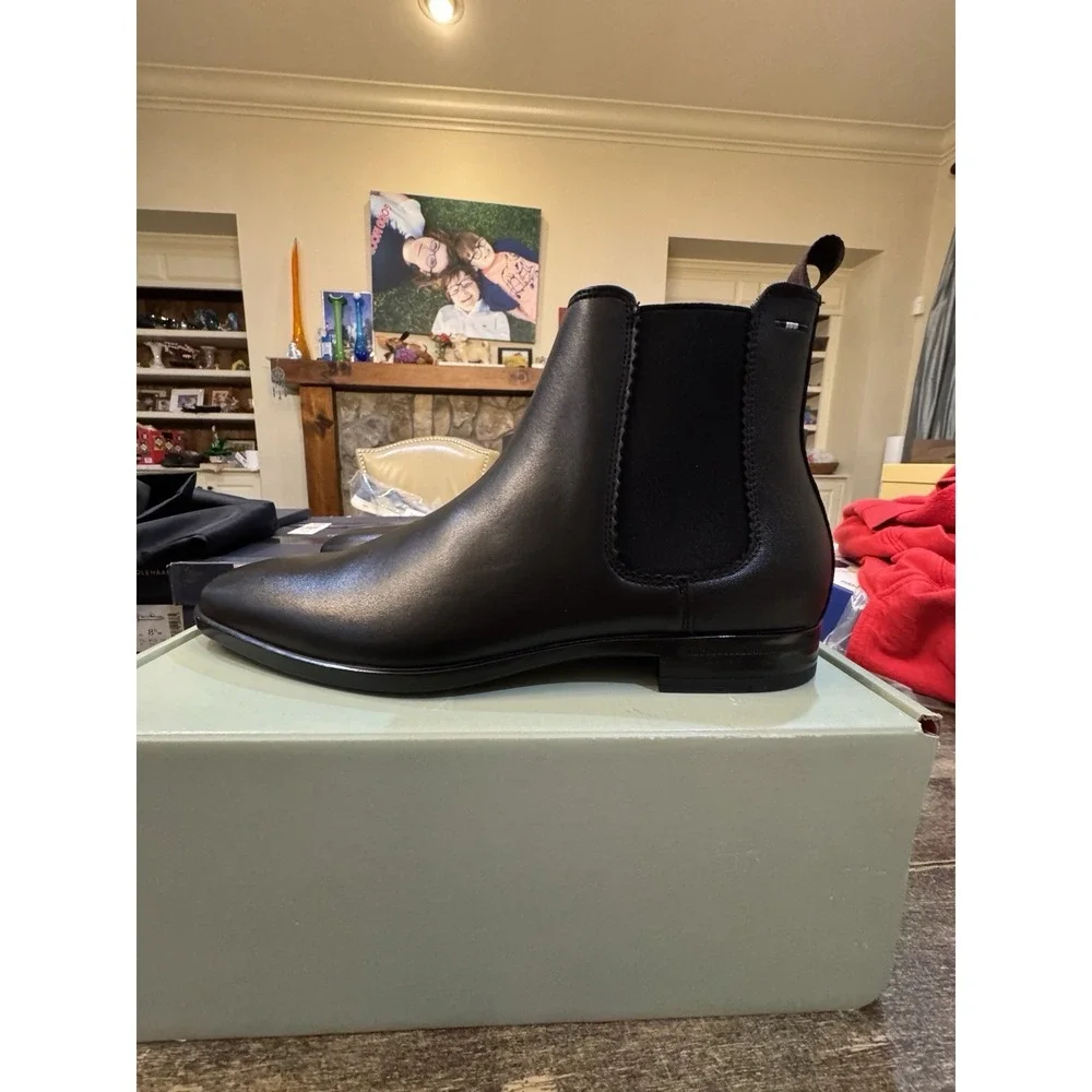 Ted Baker London Norwich-001 Chelsea Boots‎ Black Leather Men's Size 9.5